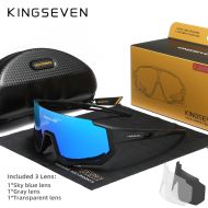 Cyklistické brýle KINGSEVEN LS910 ČERNÁ / SKLO NEBESKÁ MODRÁ C05