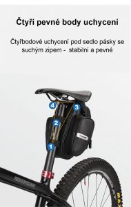 Brašna na kolo Rhinowalk - X21557 pod sedlo s kapsou na láhev