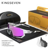 Cyklistické brýle KINGSEVEN LS910 BÍLO - ČERNÁ / SKLO FIALOVÉ C04